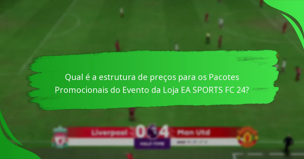 Qual é a estrutura de preços para os Pacotes Promocionais do Evento da Loja EA SPORTS FC 24?